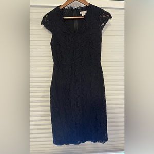 Black lace midi dress